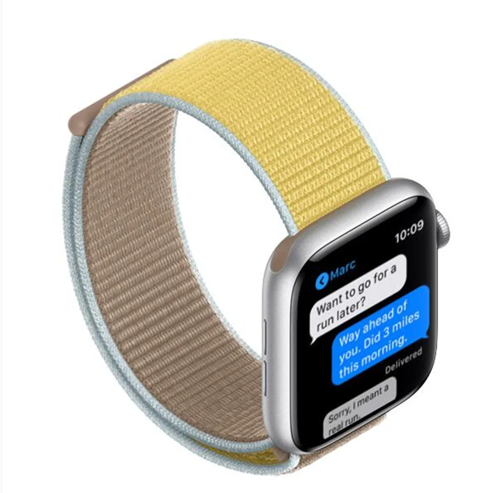 Нейлоновый ремешок для apple watch группа 4/5 44 мм/40 мм, correa apple watch 3 42 мм/38 мм iwatch серии 5/4/3/2 разноцветный коннектор ремешок для часов