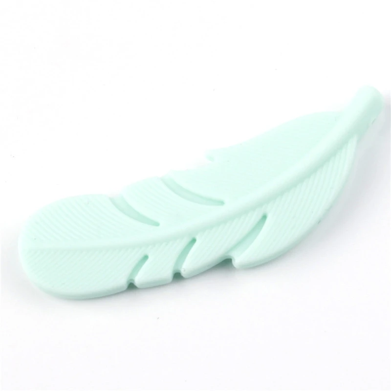 Green 5pc 5 шт., силиконовый кронштейн-прорезыватель для зубов, силикагель, перо, Форма стержня, стоматологический кронштейн для кормления, ожерелье, аксессуар, стоматологический кронштейн - Цвет: Green 5pc