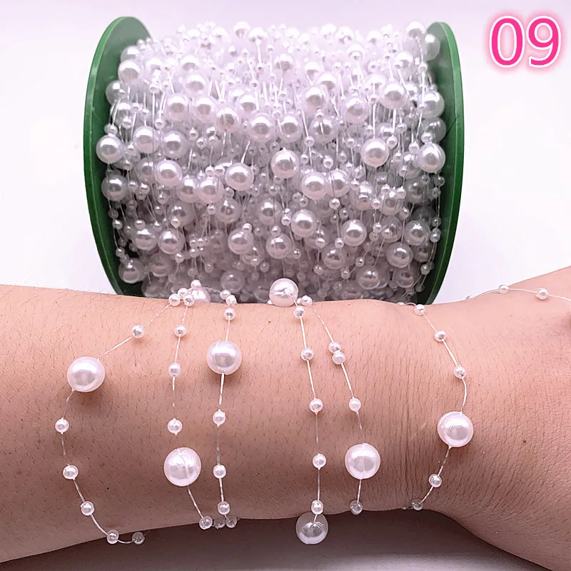 Новинка 5 ярдов рыболовная леска искусственный жемчуг цветок бусины цепочка