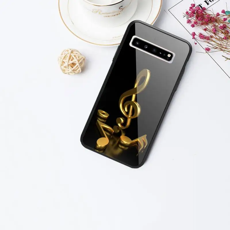 

Musical Glass Phone Case Back Shell For Samsung Galaxy S20 Ultra S10 S9 S8 S7 Plus Edge S10 E Lite Note 8 9 10 Pro Cover