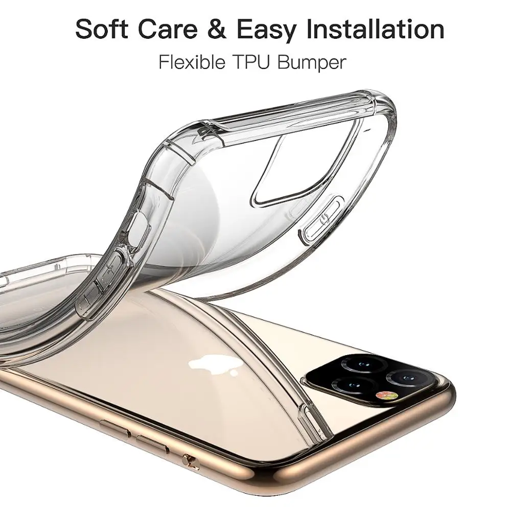 Для Apple iPhone 11 Pro Max 2019 чехол Анти-Царапины тонкий гибкий гель ТПУ Премиум мягкий
