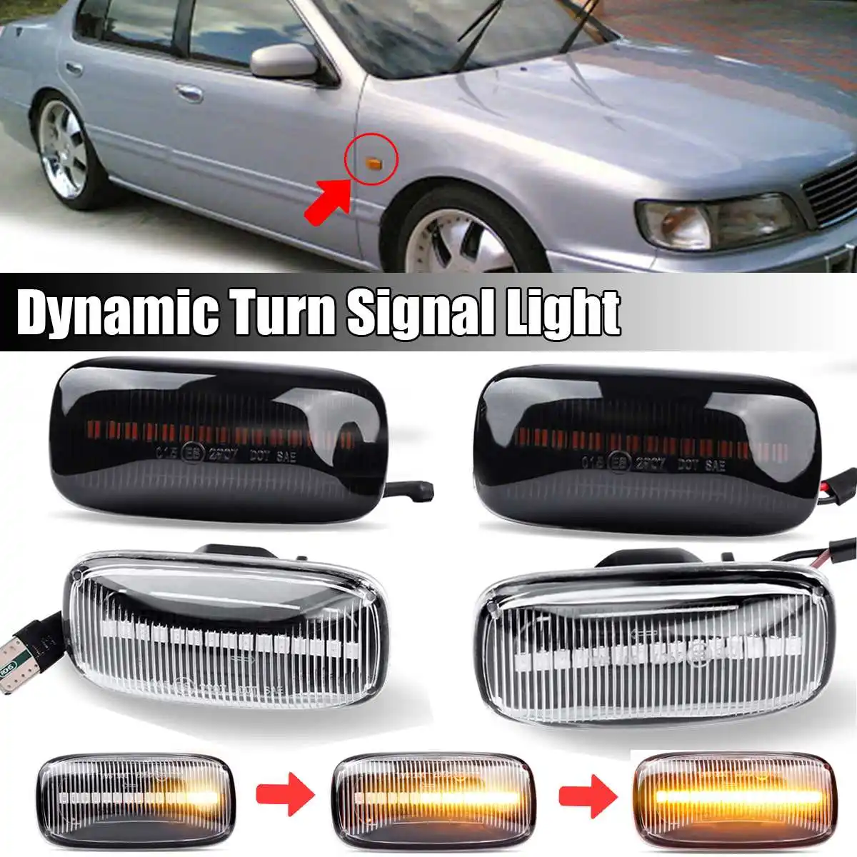 

Повторитель сигнала поворота для Nissan Maxima Almera, Pulsar N15 Cefiro A32 1995-2000, 2 шт.