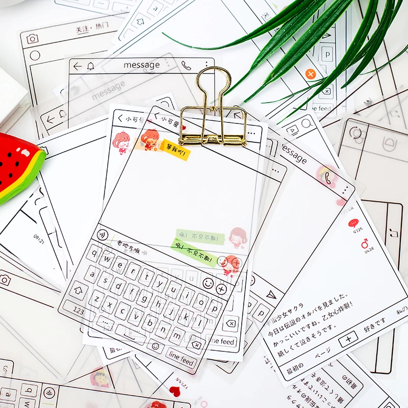 20Pcs/Set Travel Notepad Memo Simple Dialog Sticker DIY Craft Scrapbooking Album Junk Journal Happy Planner Decorative Stickers |