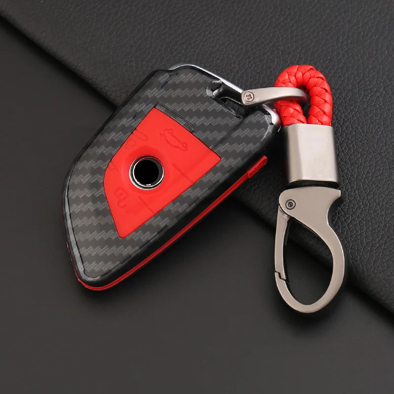 Чехол для автомобильного ключа из углеродного волокна BMW серии 1/2/3/4/5/6/7 X1 X3 X5 X6 Smart