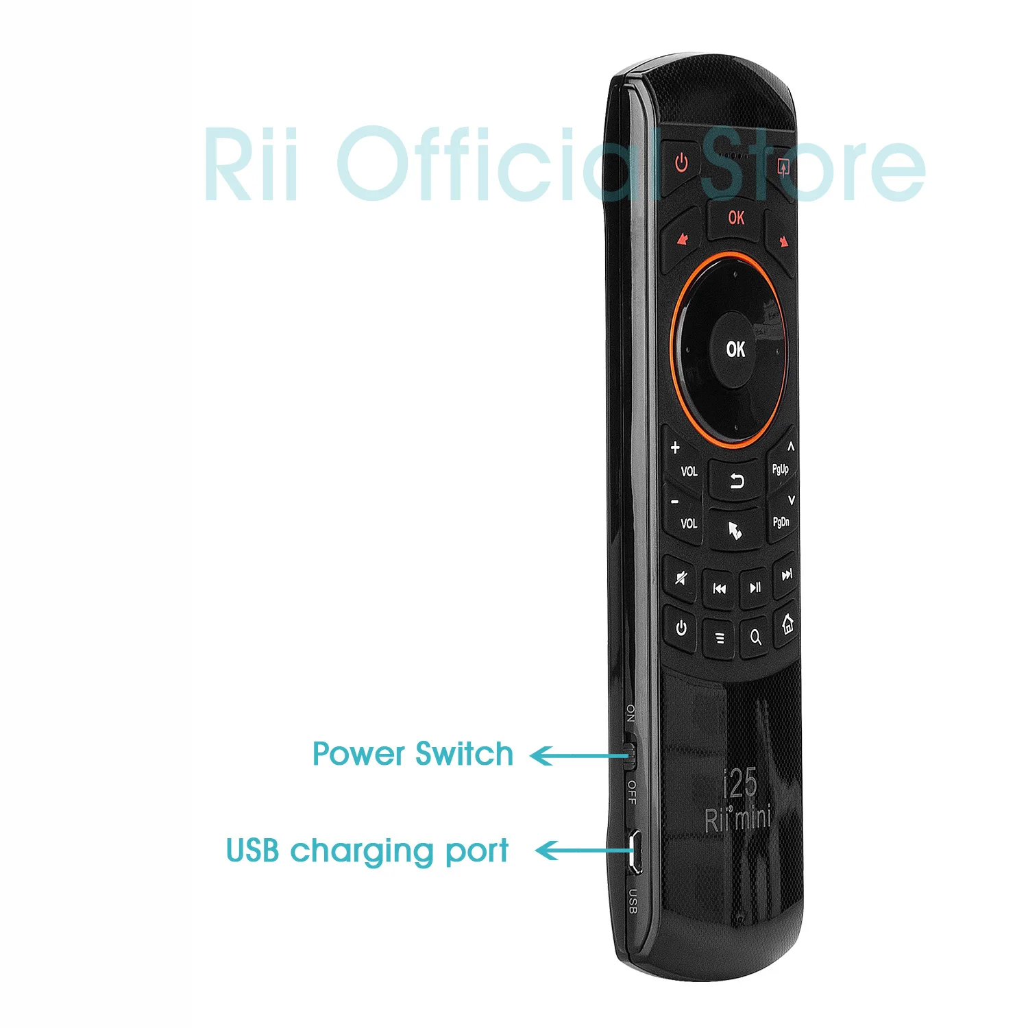 Rii mini i25 клавиатура языка иврит Fly mouse пульт дистанционного управления с программируемым ключом для смарт-ТВ на андроид tv Box Fire tv