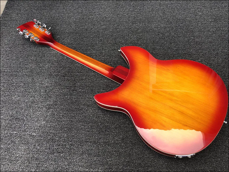 2019 hohe qualität 12 string e gitarre ricken 360 elektrische gitarre cherry red burst körper palisander griffbrett freies verschiffen f