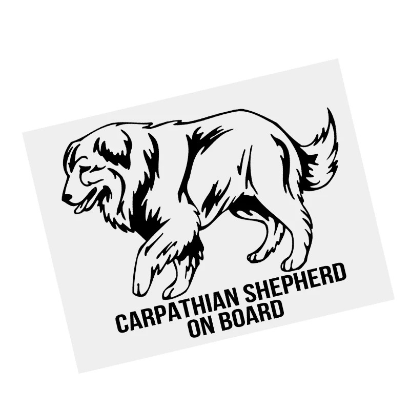 

S61498# Carpathian Shepherd Dog On Board Black Transparent Car Sticker Vinyl Decal Waterproof Decors for Motorcycle Bumper