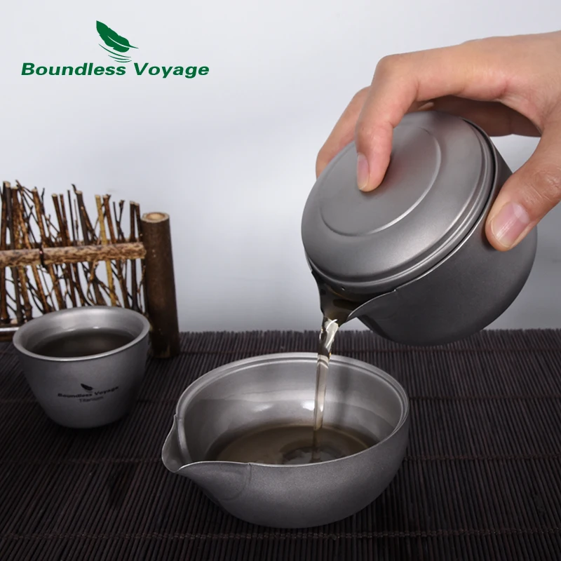 Безграничная Вояж Титан Чай двойной Слои горшок с 2 чашки фильтр Крытый походный