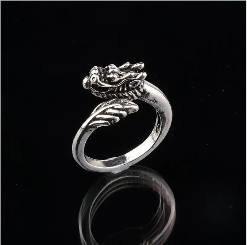 

Adjustable Retro Punk Dragon Ring Men's Stainless Steel High Quality Party birthday present Jewelry