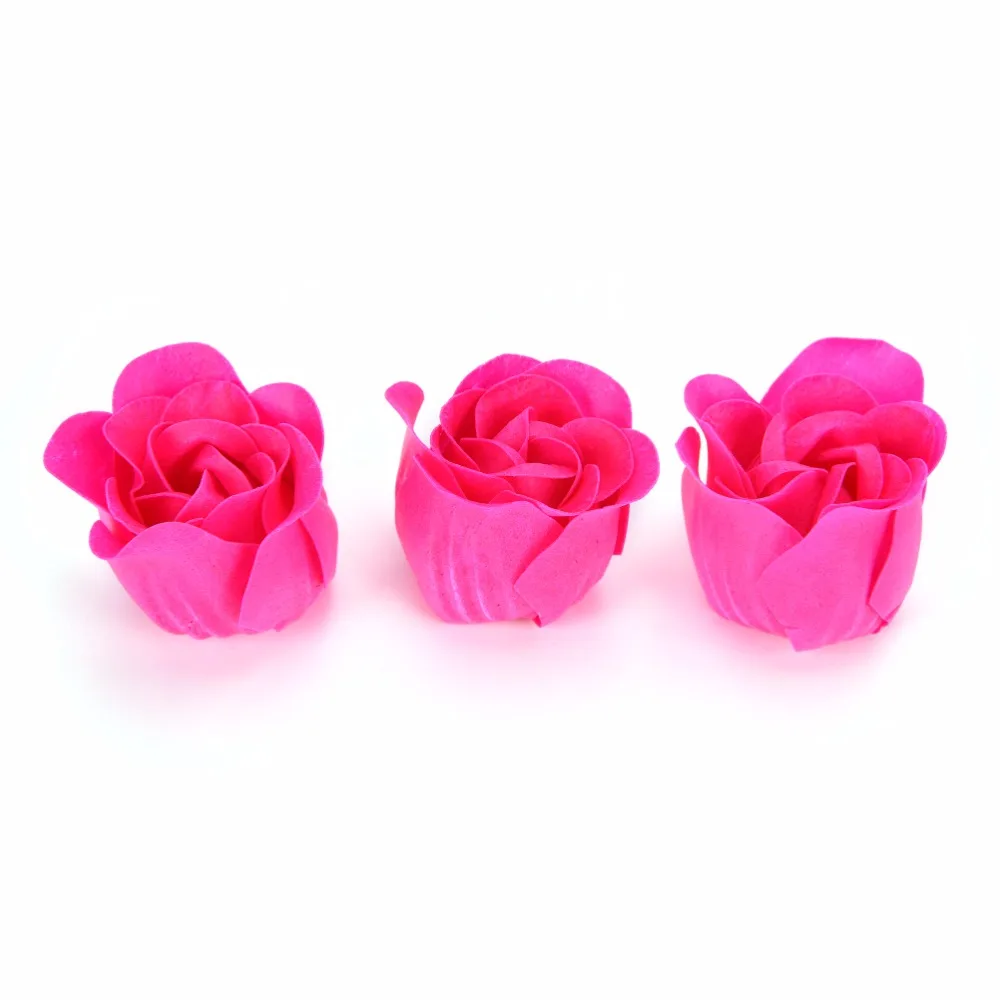 3pcs/pack Flower Soap Rose Soap Heart Scented Bath Body Petal Rose Flower Soap Case Wedding Decoration Gift Festival Boxes