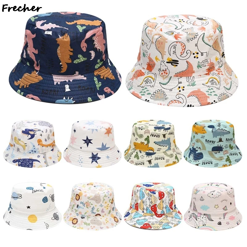 

Cartoon Baby Hat Dinosaur Universe Printed Summer Kids Girl Boy Bucket Cap Outdoor Children Toddler Fisherman Beach Sun Hat