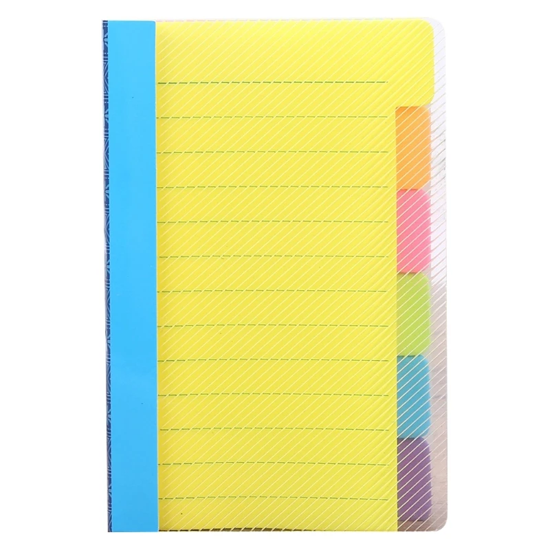 

Многофункциональный блокнот, портативный блокнот для записей, линейные страницы с цветными вкладками, идеально подходит для студентов-худ...