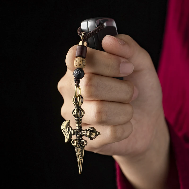 Ретро латунный брелок с крестом Бога орела пестик Брелок подвеской счастливый