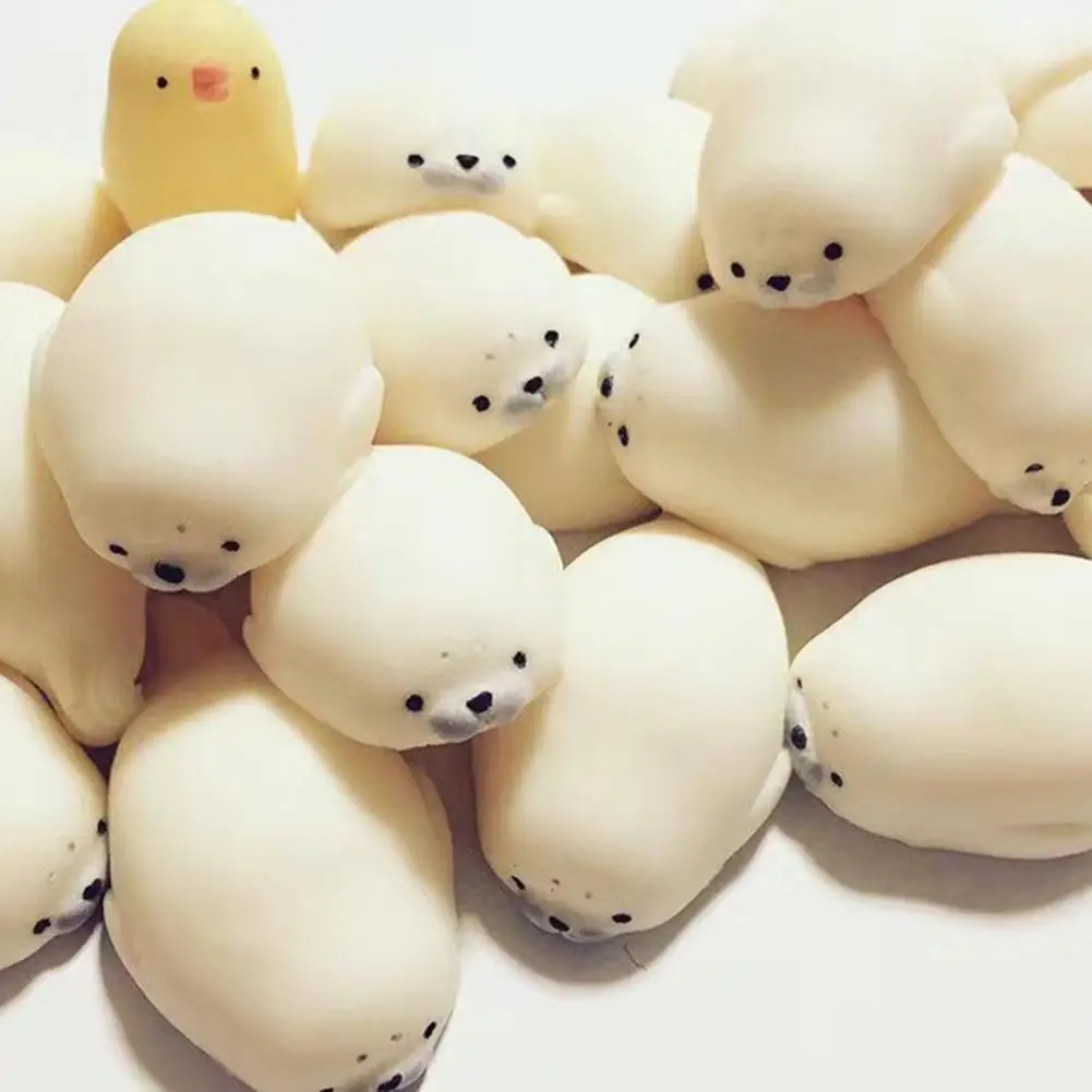 

Squeeze Toy Cute Soft White Seal Stress Relieve Squeeze Healing Toy Adult Kids Gift Squeeze Toy Stress Relief Toy