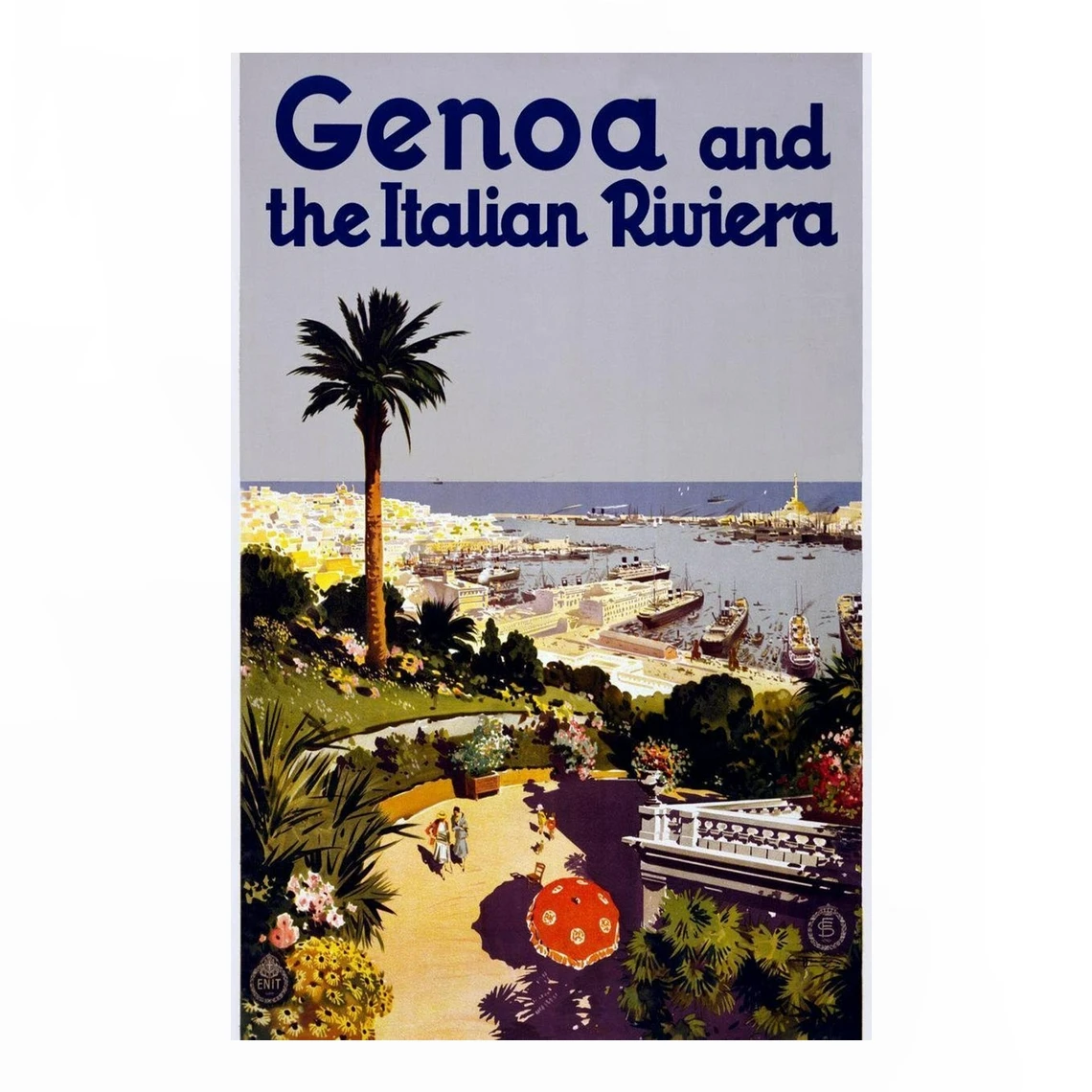 Италия Genoa Riveria итальянские винтажные постеры для путешествий холст печать