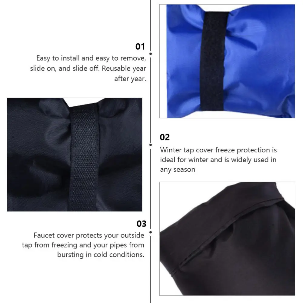 

2pcs Winter Frost Proof Cover Waterproof Insulation Cover (Blue Black)