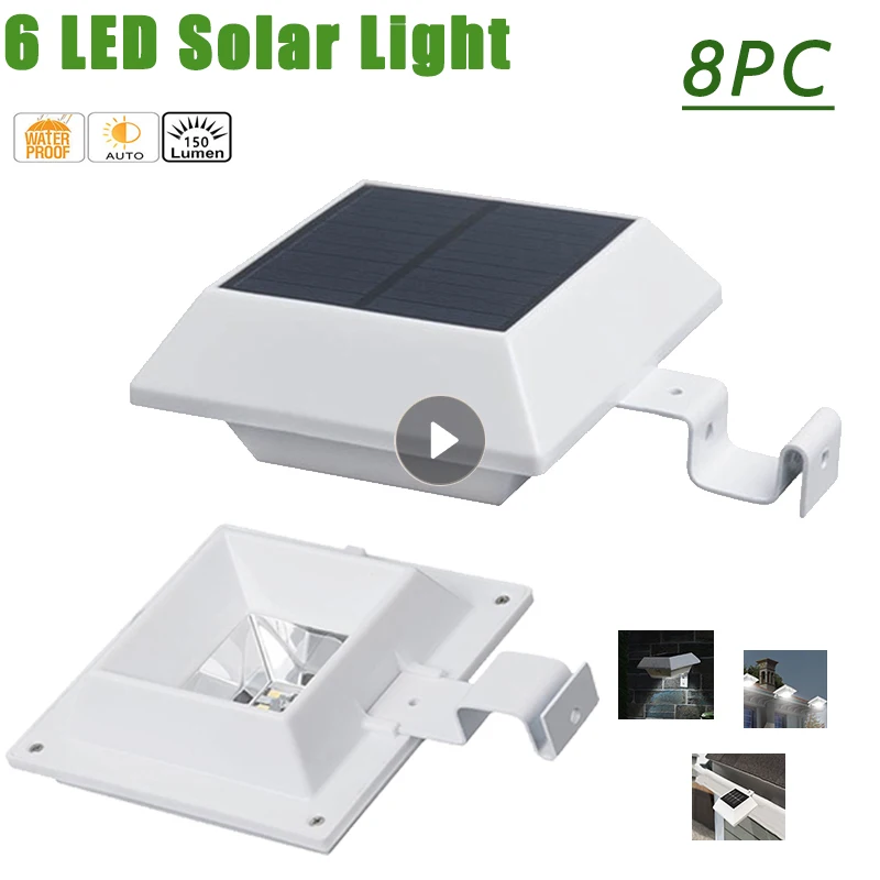 

4LED Solar Lamp Outdoor Street Light Gutter Spot Light Outdoor Garden Yard Fence Roof Security Lamp Energy Saving Environmental