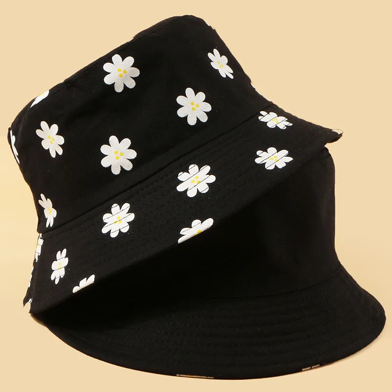 

2020 New Chrysanthemum Fisherman's Hat Korean Fashion Double-Sided Basin Cap Outdoor Shade Panama Fisherman Hat Four Seasons Cap