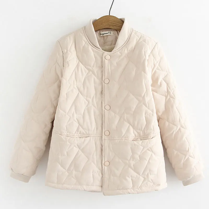 Зимние женские пальто с длинным рукавом короткая парка геометрическим рисунком