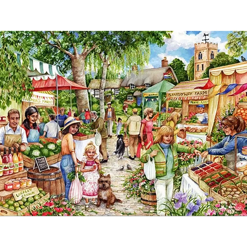 

Diamond Painting House Rhinestone Picture Full Diamond Embroidery Farm Landscape Cross Stitch Kit Wall Decoration