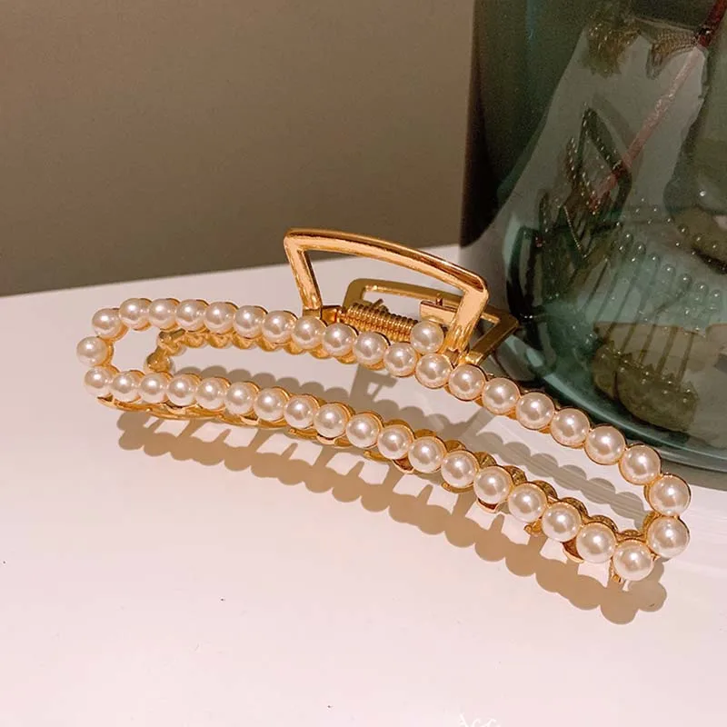 

1Pcs Korean Style Pearl Hairpin Nice Gift Metal Bath Hair Clips for Girl Women Crab Claws Clam Fashion Hair Accessories