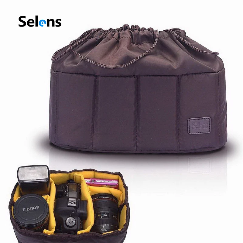 

Selens Flexible Camera insert Partition Padded Bag Case for Canon Nikon Sony DSLR SLR camera Lens