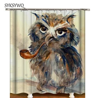 owl shower curtain bird bath curtain cortina de bano bath courtain waterproof curtain bathroom