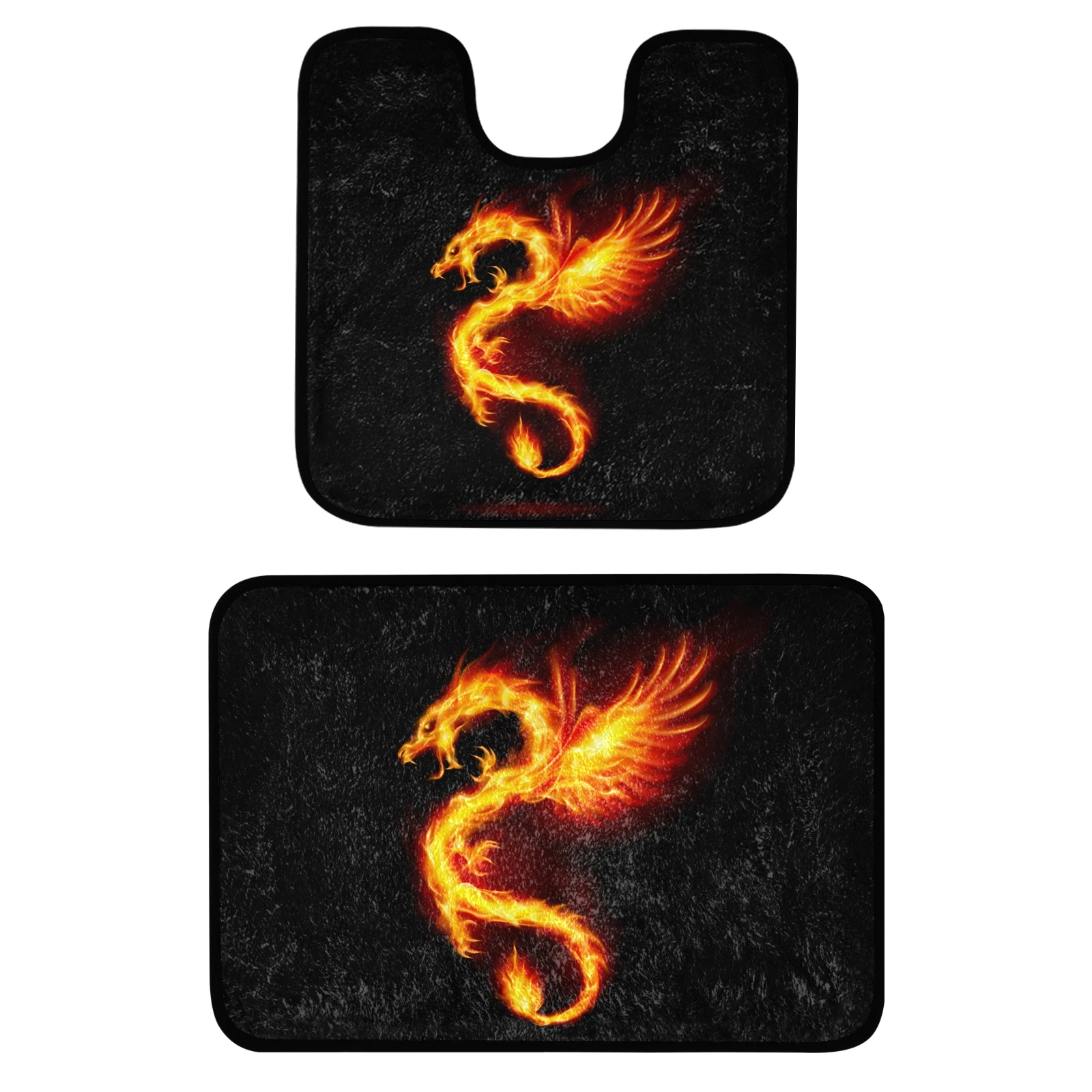 2 шт./комплект коврик для ванной с принтом дракона | Дом и сад