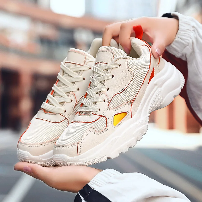 2020 кроссовки Женская обувь Повседневная сетчатая Обувь На Шнуровке Дышащая