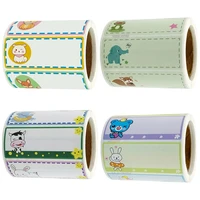 300 pcsroll animal pattern children name labels stickers 4 types of customize waterproof storage classification mark stickers