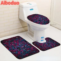 3 piece bathroom animation modern bathroom accessories non slip absorbent toilet seat cover bathroom cover seat bathroom carpet