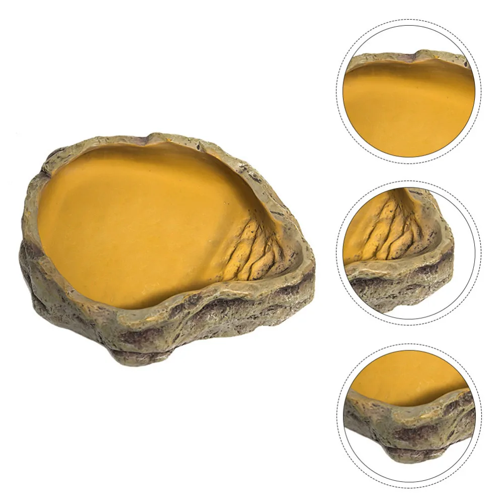 

Resin Reptile Feeder Tortoise Dragon Beard Feeder Lizard Drinking Bowl