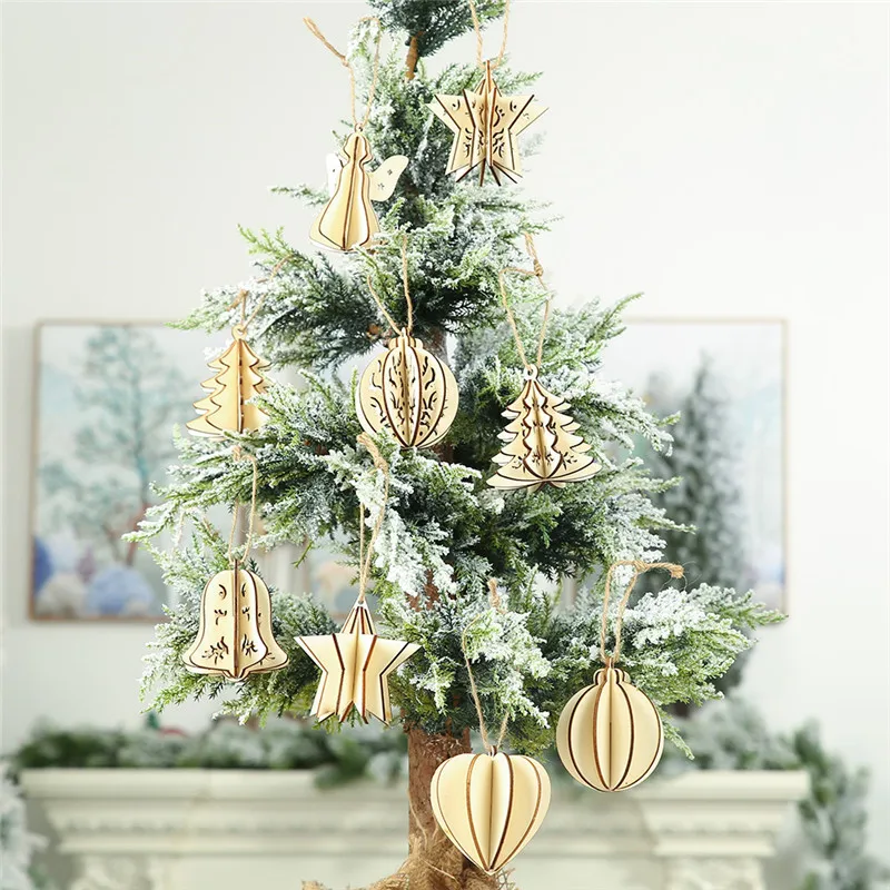 Новая деревянная новогодняя елка DIY украшения Висячие елки для домашнего
