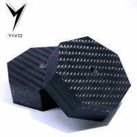 4pcs d60mm x h20mm big carbon fiber 7 side audio cd power amplifier bookcase turntable foot pad shock absorber foot stand pad