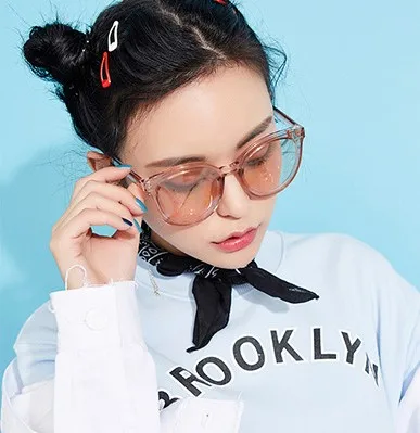 Женское зеркало солнцезащитные очки винтажные кошачий глаз большие круглые UV400