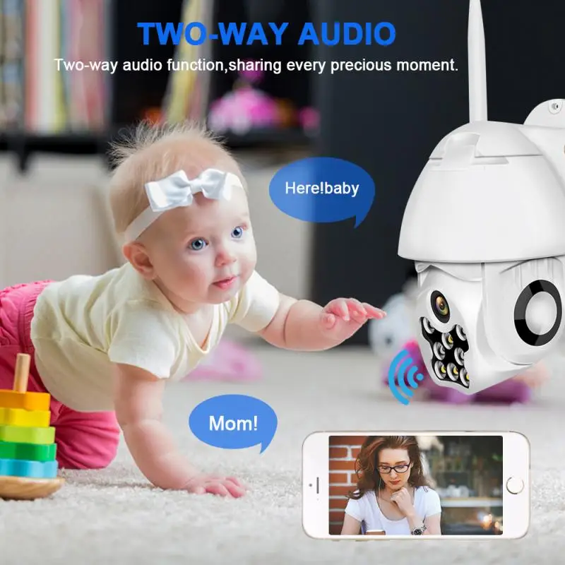 Wi Fi IP беспроводная камера безопасности 1080P HD видеонаблюдения аудио Onvif 2MP ИК