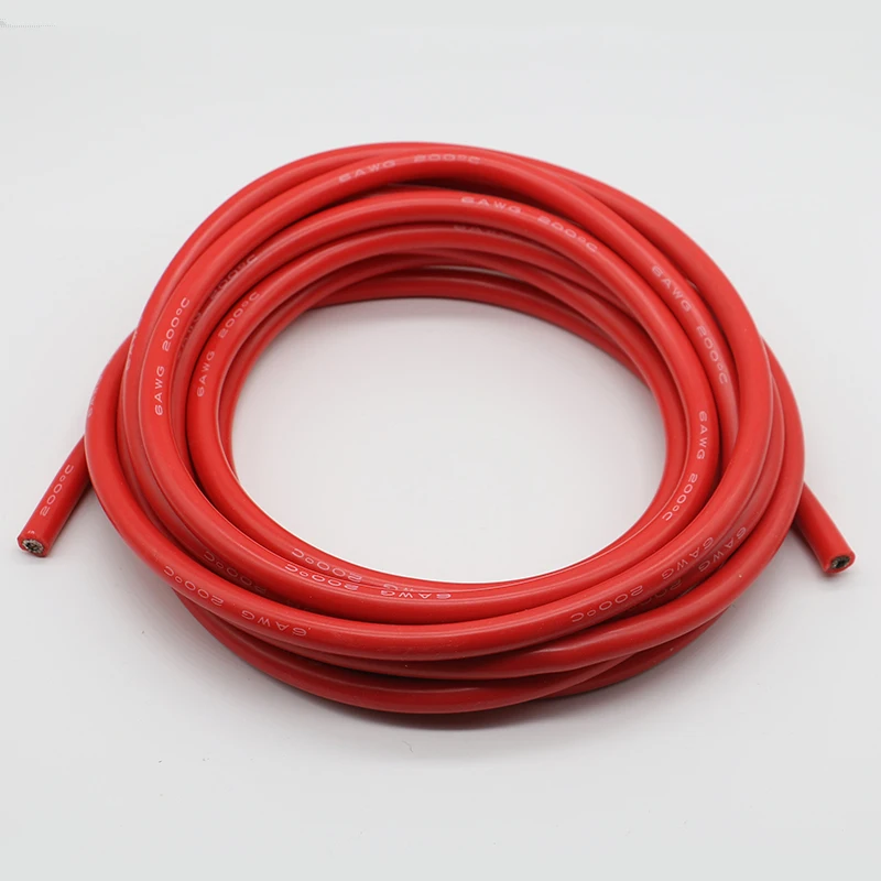 Сверхмягкий силиконовый кабель COMPSON 1 м или 5 красный черный 6AWG термостойкий
