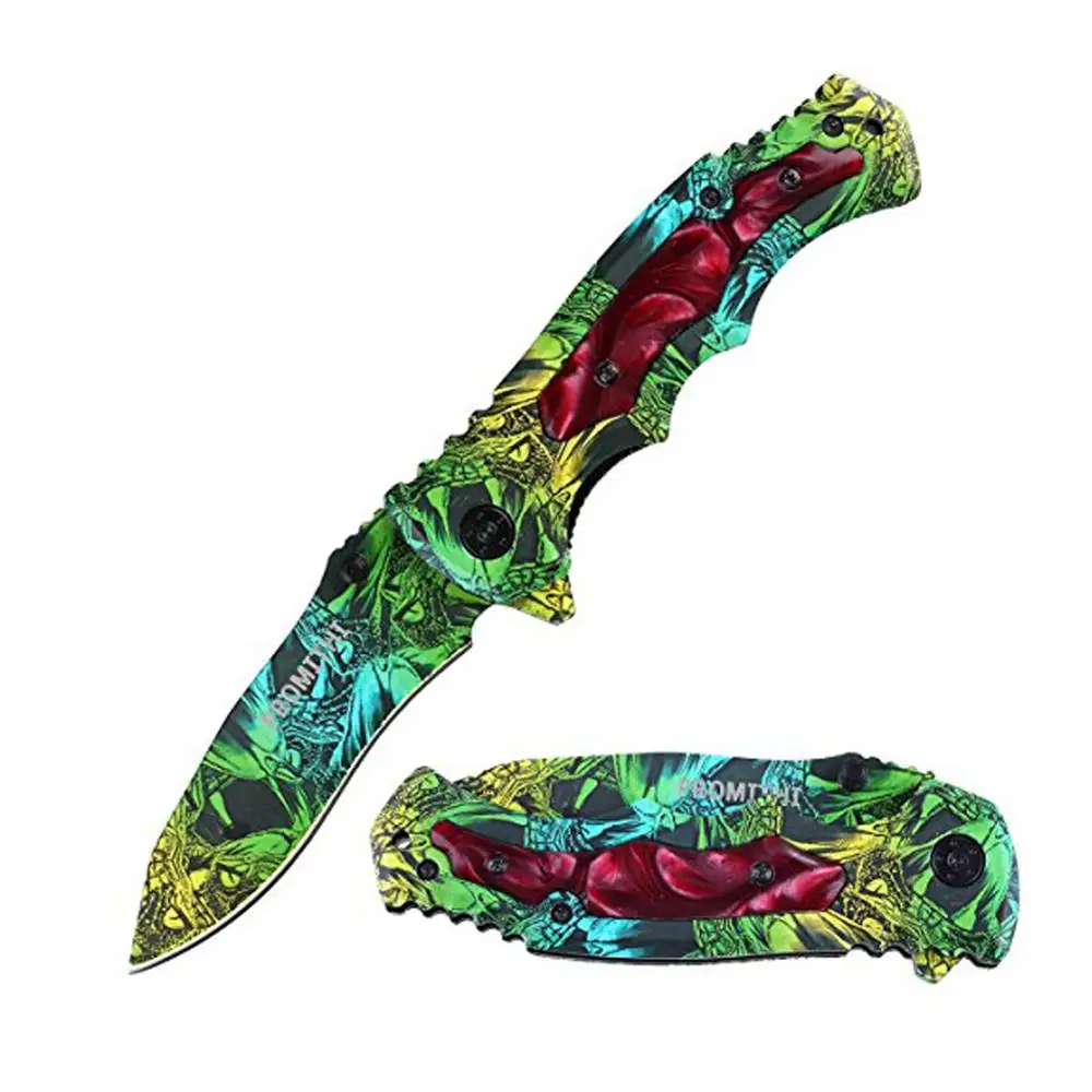 Promithi Камуфляжный карманный нож вспомогательное открытие лезвия из нержавеющей