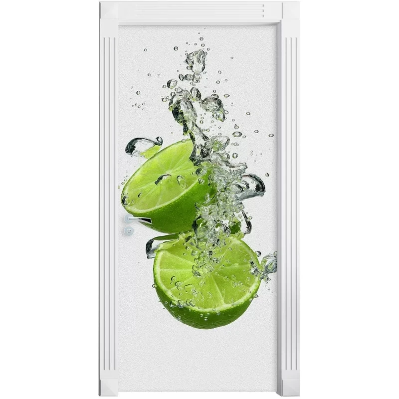Креативная наклейка на дверь зеленая лимонная Настенная Наклейка стену кухонные