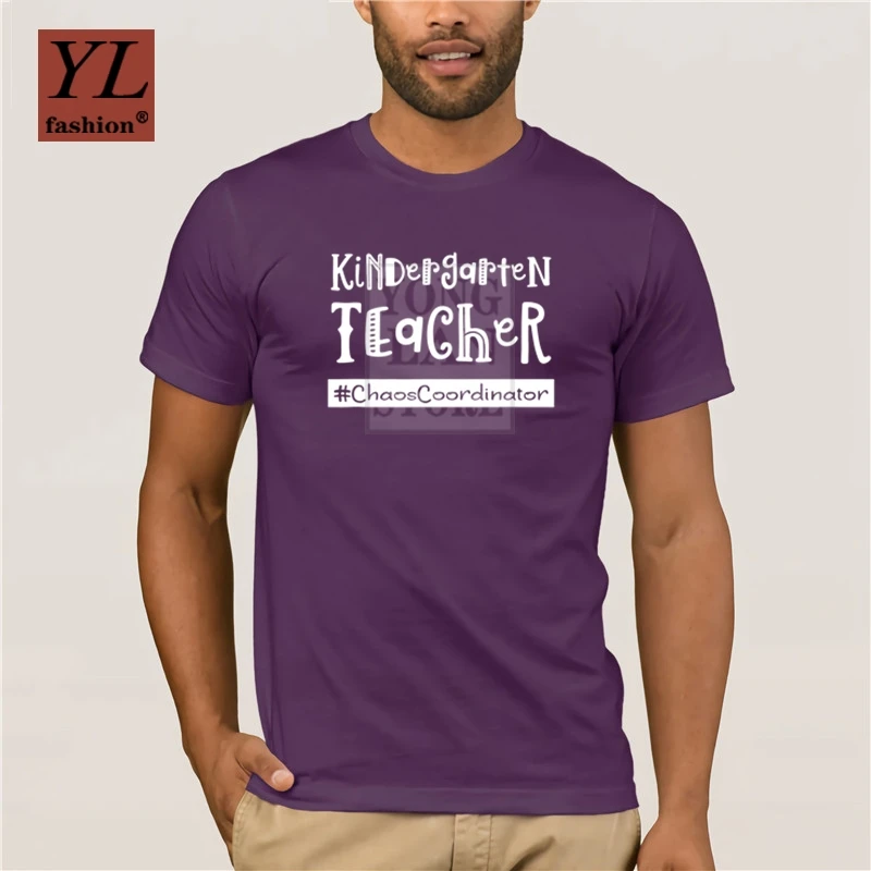 

100 Cotton T Shirt Kindergarten Teacher Chaos Coordinator T Shirt Teach Funny Quote TShirt Crewneck Soft