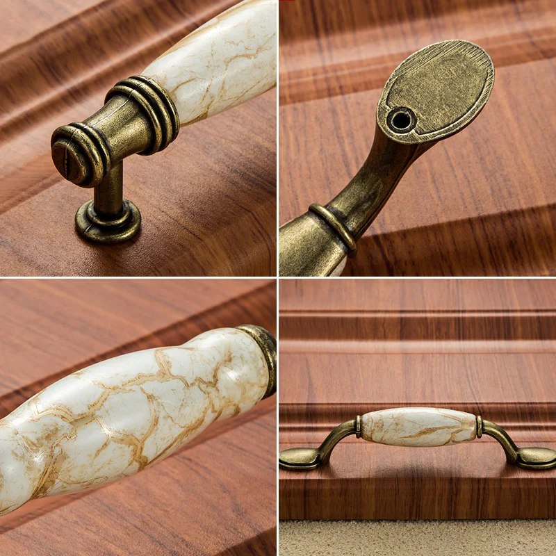 Античная Мебель ручки Мрамор вены Керамика для Кухня шкафы кабинет дверные ящика