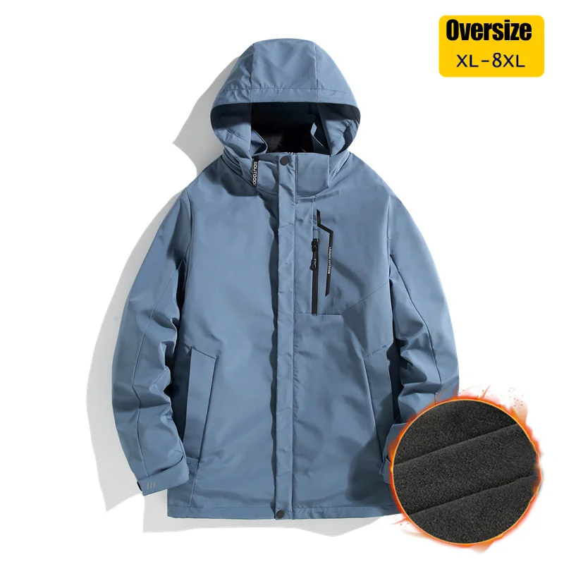 

Multi Season Men's Large Oversize Hooded Cotton Padded Jacket Parka Fat Thicken Warm Outdoor Streetwear Solid Coat ClothesXL-8XL