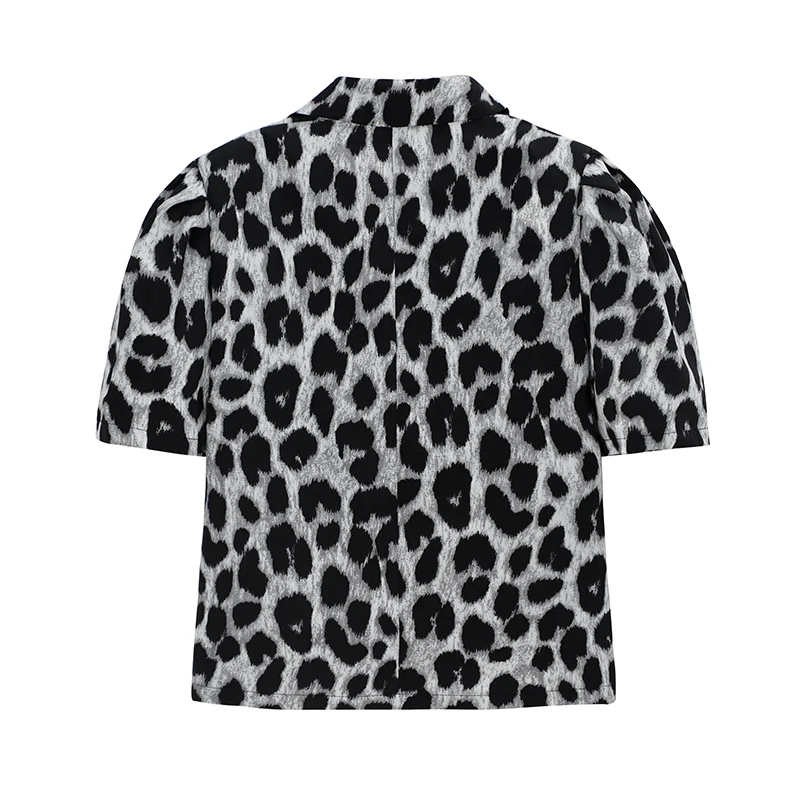 Модная рубашка Leopark для женщин летняя повседневная винтажная плиссированная