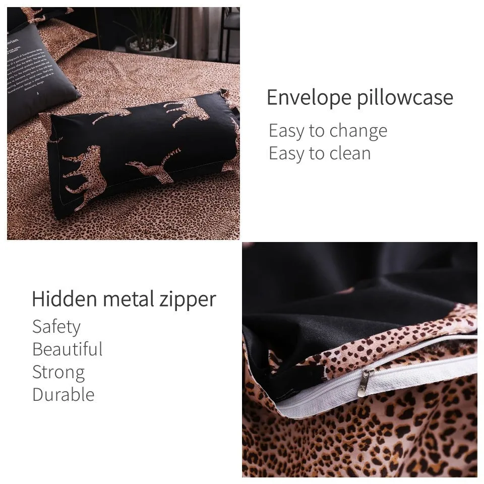 Комплект постельного белья с леопардовым принтом роскошный комплект из трех