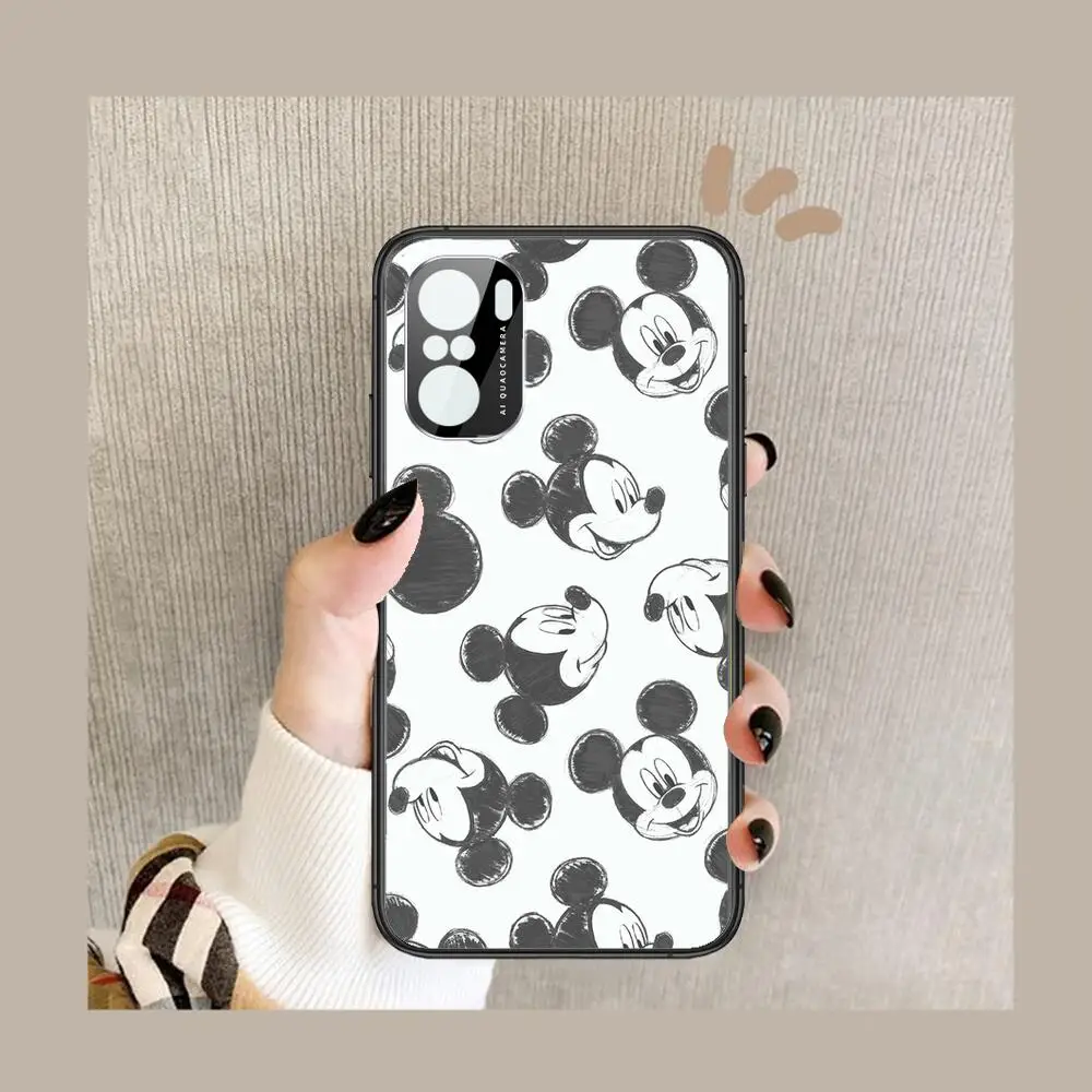 personality mickey phone case for xiaomi redmi poco f1 f2 f3 x3 pro m3 9c 10t lite nfc anime black cover silicone back prett mi free global shipping