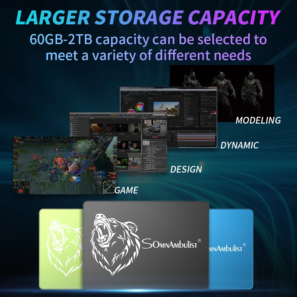Металлический твердотельный накопитель SOMNAMBULIST 2 5 дюйма SATA3 SSD 120 ГБ 240 480 960
