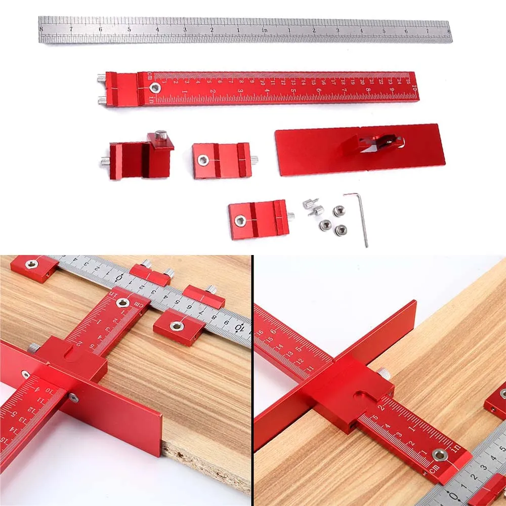 

Detachable Hole Punch Jig Tool Center Drill Bit Guide Set Sleeve Cabinet Hardware Locator Wood Drilling Woodworking Tool