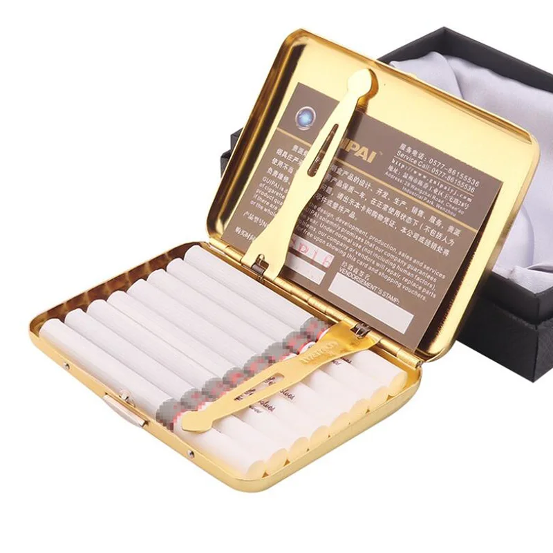 Чехол для сигарет из нержавеющей стали 16 шт. держатель табака с подарочной