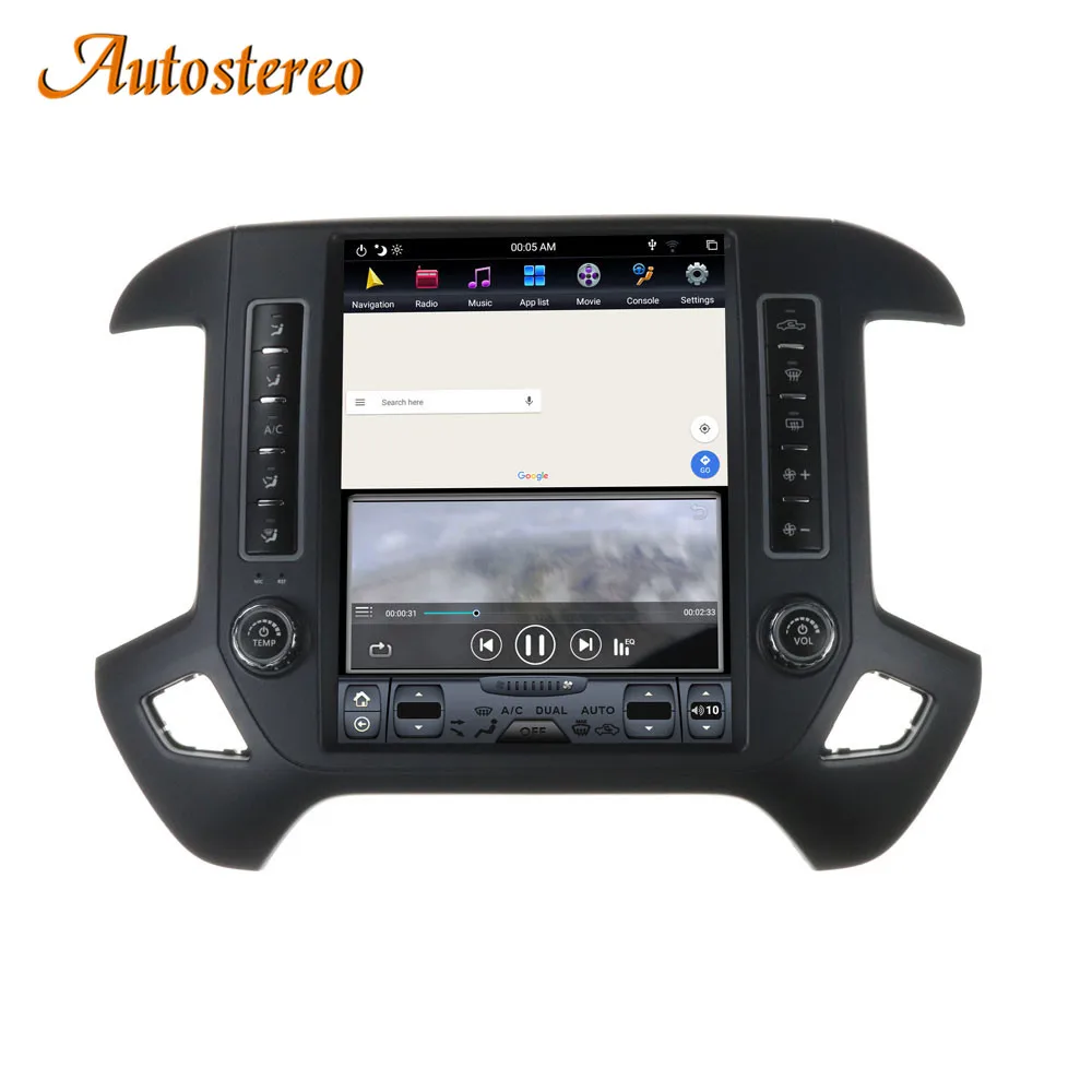 Вертикальный Android9 Автомобильный GPS навигатор для Chevrolet Silverado 1500 1500HD 2500 2500HD 3500 Tesla