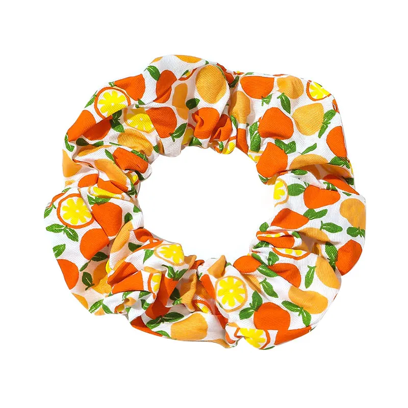 

Hair Accessories Hair Scrunchie Fruit Hair Ties Ponytail Hair Ring Cherry Strawberry Elastic Hair Bands Peach Grapefruit Print